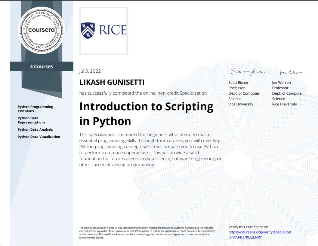 Introduction to Scripting in Python